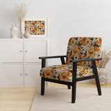 Autumn Cottage Flowers Pattern - Upholstered Cottage Accent Chairs