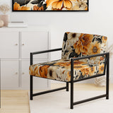 Autumn Cottage Flowers Pattern - Upholstered Cottage Accent Chairs