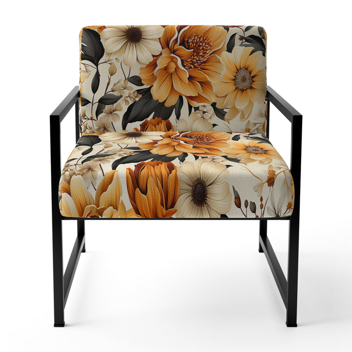 Autumn Cottage Flowers Pattern - Upholstered Cottage Accent Chairs
