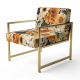 Autumn Cottage Flowers Pattern - Upholstered Cottage Accent Chairs