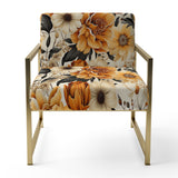 Autumn Cottage Flowers Pattern - Upholstered Cottage Accent Chairs