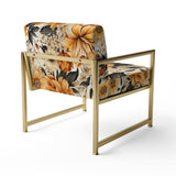 Autumn Cottage Flowers Pattern - Upholstered Cottage Accent Chairs