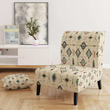 Tribal Nomad Boho Pattern- Upholstered Accent Chair