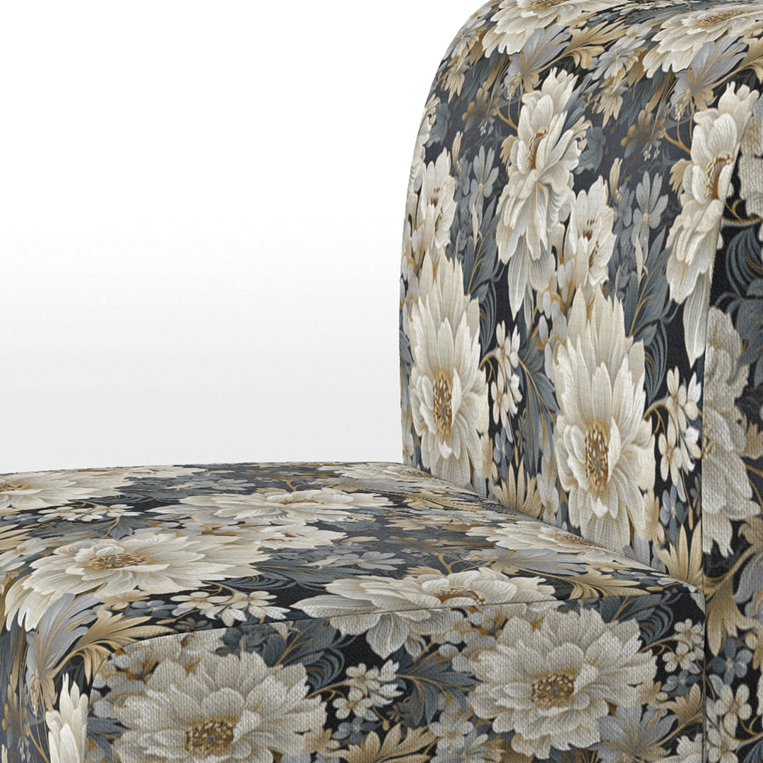 Flower Elegance Neutral Grey - Cottage Arm Chair