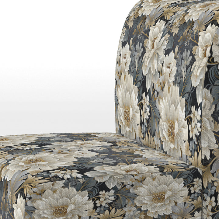 Flower Elegance Neutral Grey - Cottage Arm Chair