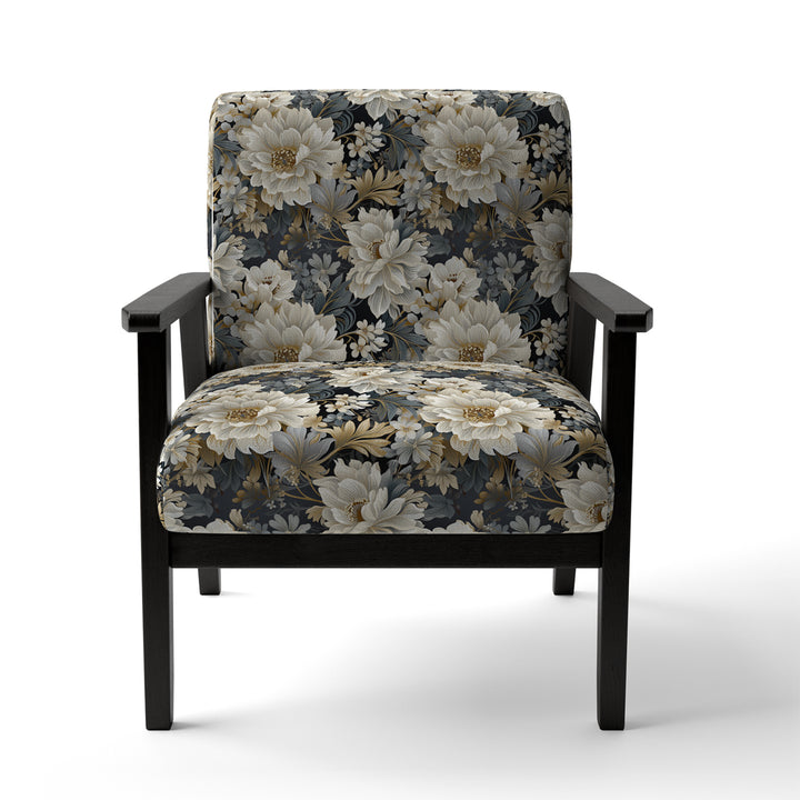 Flower Elegance Neutral Grey - Cottage Arm Chair
