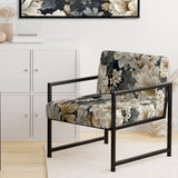 Flower Elegance Neutral Grey - Cottage Arm Chair
