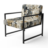 Flower Elegance Neutral Grey - Cottage Arm Chair