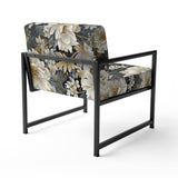 Flower Elegance Neutral Grey - Cottage Arm Chair