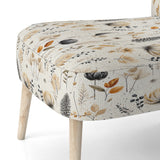 Grey And Beige Geometric Flowers - Upholstered Bohemian Accent Chairs