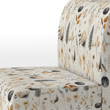 Grey And Beige Geometric Flowers - Upholstered Bohemian Accent Chairs