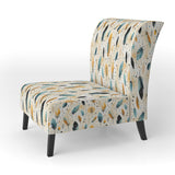 Beige Urban Nomadic Feathers Pattern - Bohemian Accent Side Chair