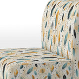 Beige Urban Nomadic Feathers Pattern - Bohemian Accent Side Chair