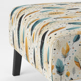 Beige Urban Nomadic Feathers Pattern - Bohemian Accent Side Chair