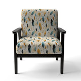 Beige Urban Nomadic Feathers Pattern - Bohemian Accent Side Chair