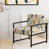 Beige Urban Nomadic Feathers Pattern - Bohemian Accent Side Chair