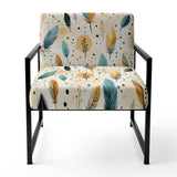 Beige Urban Nomadic Feathers Pattern - Bohemian Accent Side Chair