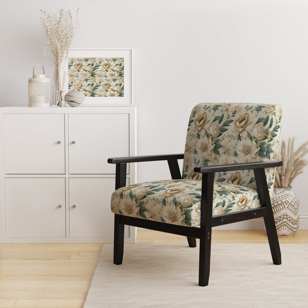 Antique Beige Vintage - Cottage Accent Slipper Chair