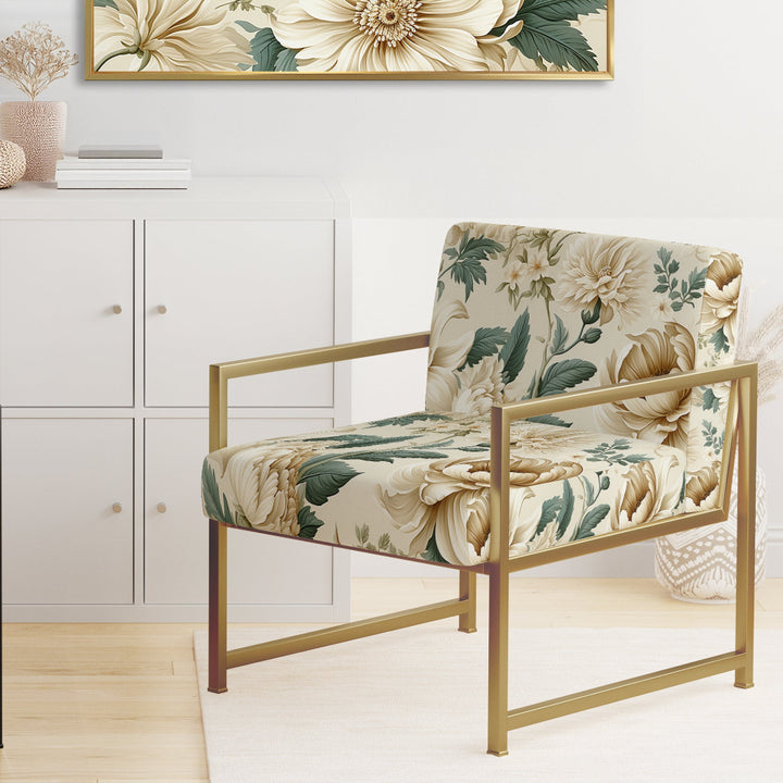 Antique Beige Vintage - Cottage Accent Slipper Chair