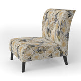 Beige Tranquility Peonies Flower Pattern - Cottage Accent Side Chair