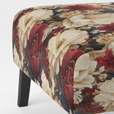 Rich Beige And Red Poppies Opulent Flowers- Upholstered Accent Chair