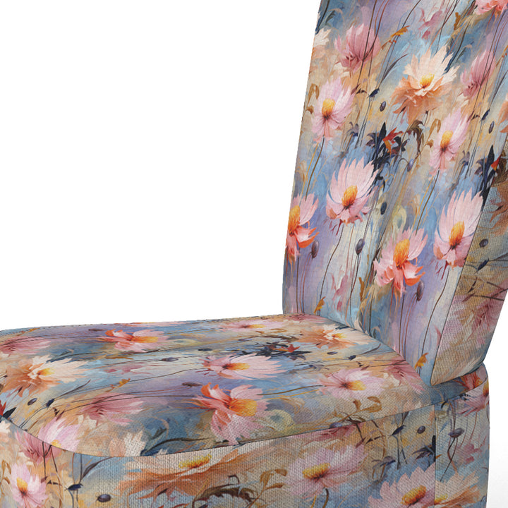 Pink Monets Garden Botanical Pattern - Cottage Accent Side Chair