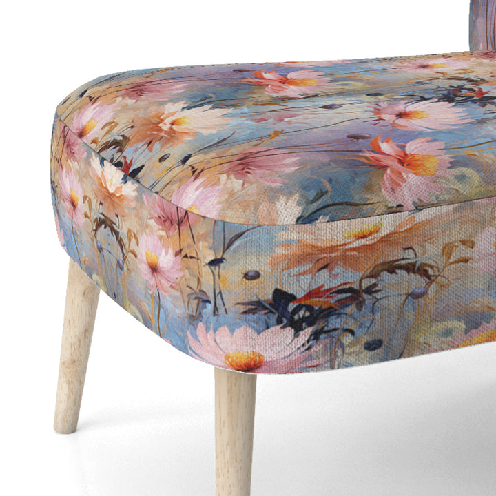 Pink Monets Garden Botanical Pattern - Cottage Accent Side Chair