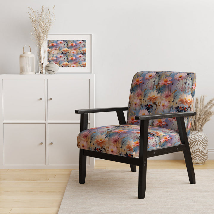 Pink Monets Garden Botanical Pattern - Cottage Accent Side Chair