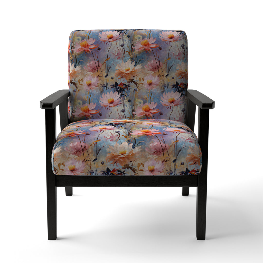 Pink Monets Garden Botanical Pattern - Cottage Accent Side Chair