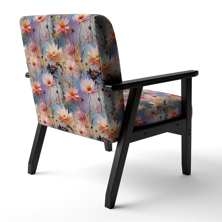 Pink Monets Garden Botanical Pattern - Cottage Accent Side Chair