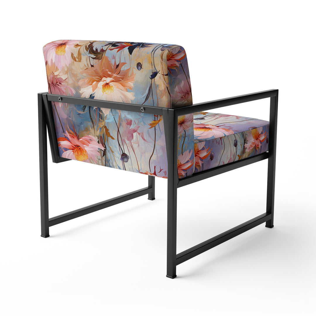 Pink Monets Garden Botanical Pattern - Cottage Accent Side Chair