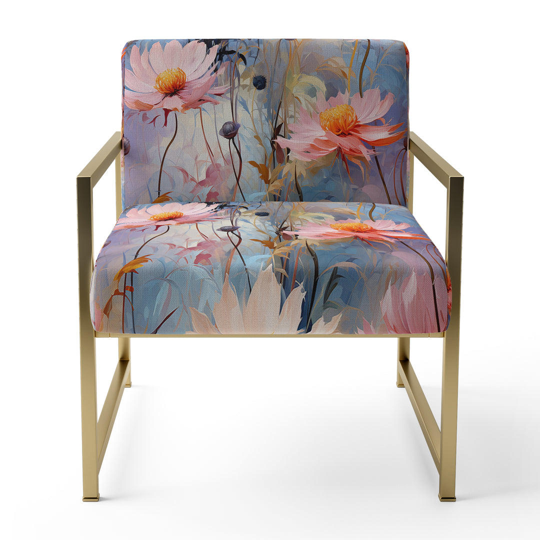 Pink Monets Garden Botanical Pattern - Cottage Accent Side Chair