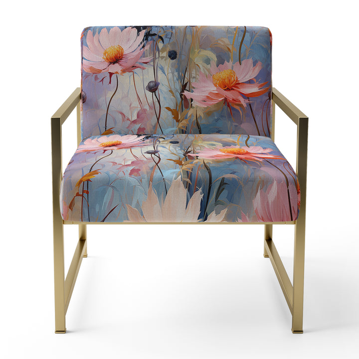 Pink Monets Garden Botanical Pattern - Cottage Accent Side Chair