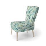 Oceanic Foliage Botanical Pattern- Upholstered Accent Chair