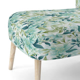 Oceanic Foliage Botanical Pattern- Upholstered Accent Chair