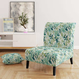 Oceanic Foliage Botanical Pattern- Upholstered Accent Chair