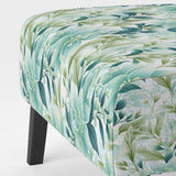 Oceanic Foliage Botanical Pattern- Upholstered Accent Chair