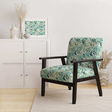 Oceanic Foliage Botanical Pattern- Upholstered Accent Chair