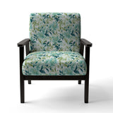 Oceanic Foliage Botanical Pattern- Upholstered Accent Chair