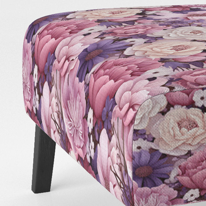 Springtime Purple Blossoms Botanical Pattern - Cottage Arm Chair