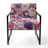 Springtime Purple Blossoms Botanical Pattern - Cottage Arm Chair
