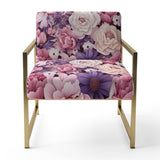 Springtime Purple Blossoms Botanical Pattern - Cottage Arm Chair