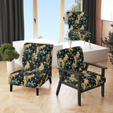 Damask Black And Golden Calligraphy Flourishes - Bohemian Accent Slipper Chair