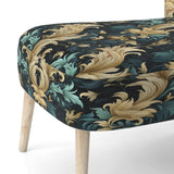 Damask Black And Golden Calligraphy Flourishes - Bohemian Accent Slipper Chair