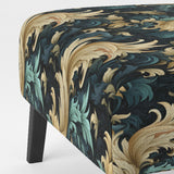Damask Black And Golden Calligraphy Flourishes - Bohemian Accent Slipper Chair