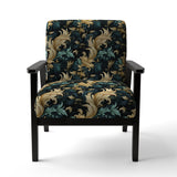 Damask Black And Golden Calligraphy Flourishes - Bohemian Accent Slipper Chair
