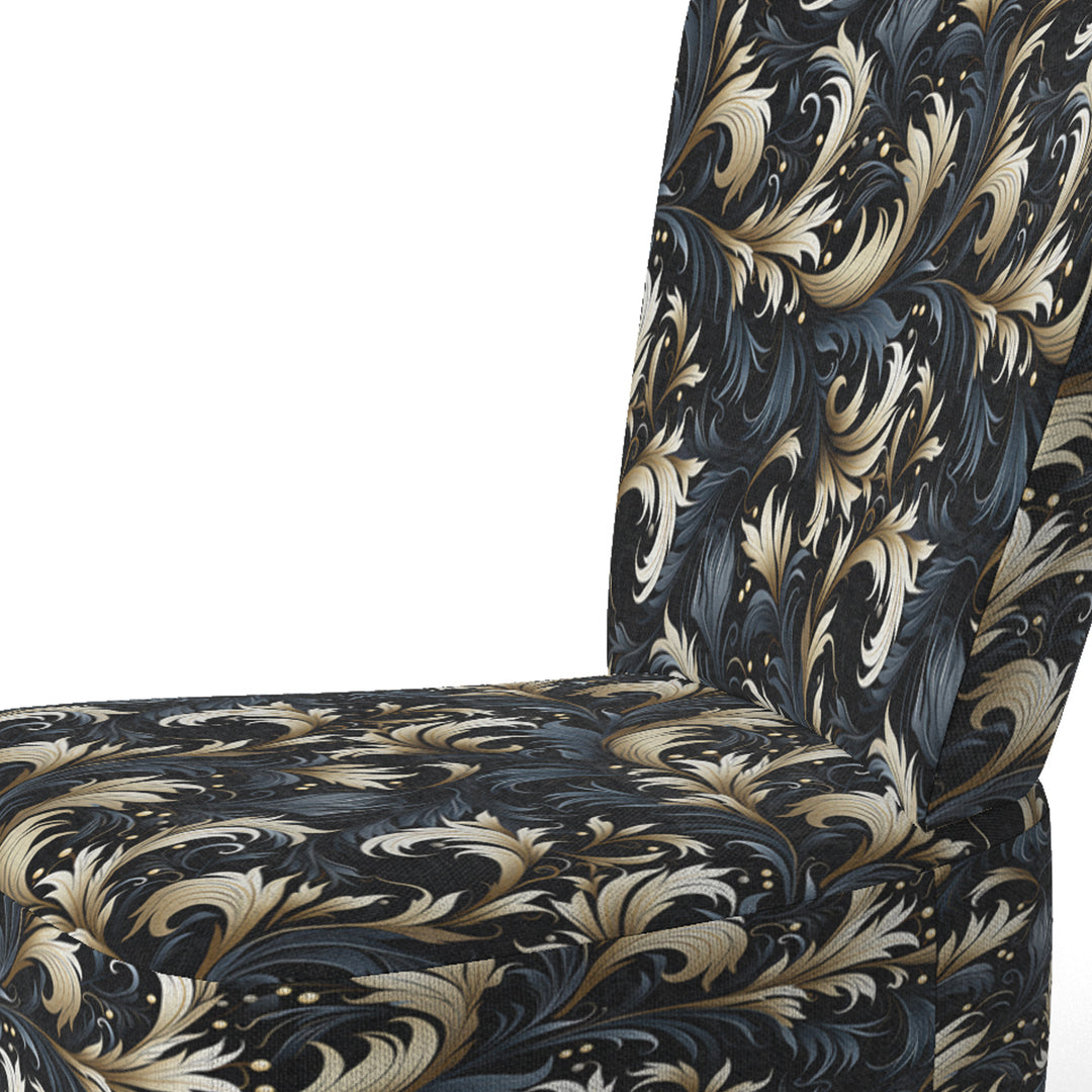 Damask Black And Grey Calligraphy Flourishes - Bohemian Arm Chair