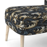 Damask Black And Grey Calligraphy Flourishes - Bohemian Arm Chair