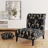Damask Black And Grey Calligraphy Flourishes - Bohemian Arm Chair