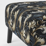 Damask Black And Grey Calligraphy Flourishes - Bohemian Arm Chair